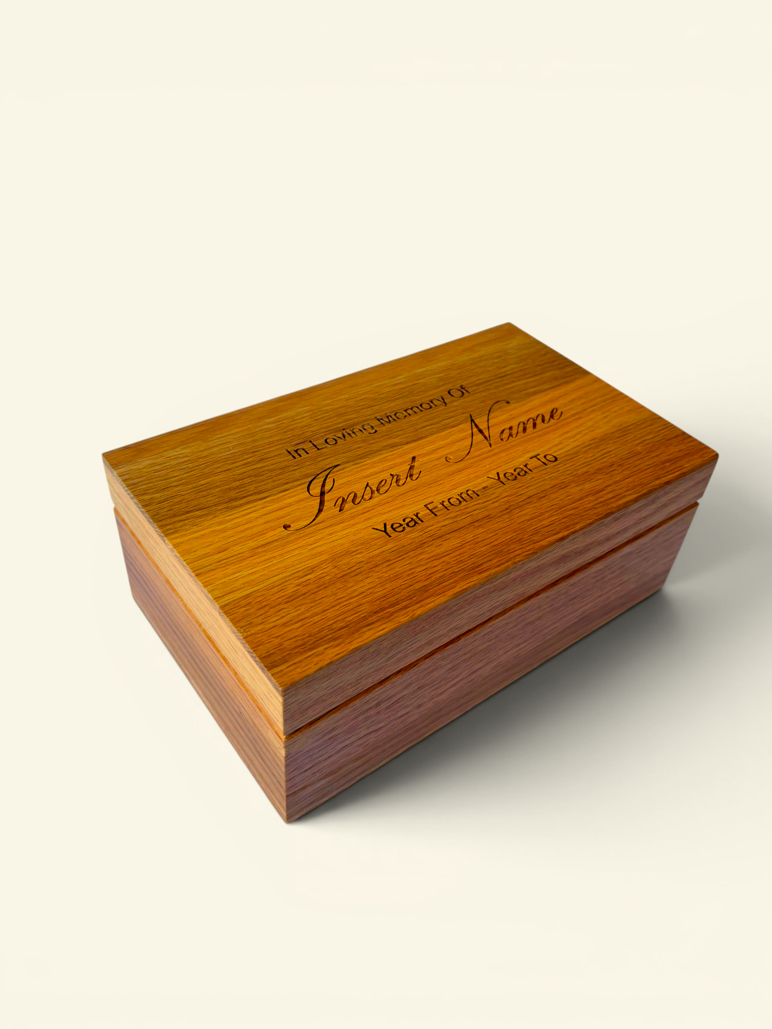 Memorial stones in bespoke oak casing